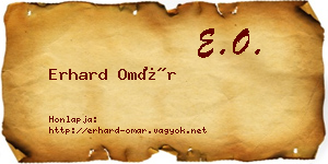 Erhard Omár névjegykártya